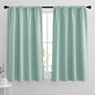 RYB HOME Room Darkening Kitchen Curtains, Farmhouse Small Window Drapes Rod Pocket Energy Efficient Privacy Shades for Nursery Girls Room Classroom, Aqua, W42 x L45 inches, 2 Panels Set