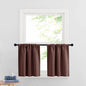 RYB HOME Cafe Blackout Curtains 24 inch Length, RV Curtains for Camper Windows, Mini Short Small Insulating Light UV Blocking Privacy Half Window Tiers, Width 42 by Length 24, Chocolate Brown, 2 Pcs