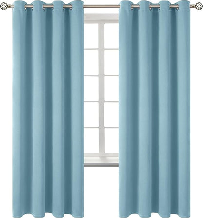 BGment Room Darkening Curtains 72 Inches Long - Grommet Thermal Insulated Drapes Window Treatment Curtains for Bedroom, 2 Panels, 52 x 72 Inch, Greyish Blue