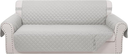 Reversible Oversized Sofa Covers Couch Cover Furniture Protector for Dogs Elastic Straps Water Resistant(XLSofa Light Grey/Light Grey)
