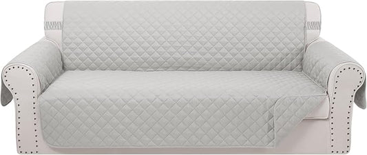 Reversible Oversized Sofa Covers Couch Cover Furniture Protector for Dogs Elastic Straps Water Resistant(XLSofa Light Grey/Light Grey)