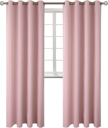 BGment Room Darkening Curtains 120 Inches Long - Grommet Thermal Insulated Drapes Window Treatment Curtains for Bedroom, 2 Panels, 52 x 120 Inch, Baby Pink