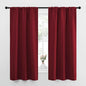 NICETOWN Christmas Burgundy Curtains Blackout Drape Panels - Lights Block Out Window Treatment Short Curtain Sets for Loft and Basement Decoration (Set of 2, 34 by 63-Inch)