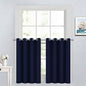 Yakamok 36 Inch Blackout Curtains for Kitchen, Sunlight Block Energy Saving Drapes for Bedroom Bathroom Room Darkening Window Treatment Panels, Navy Blue, 52Wx36L, 2 Panels