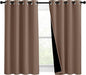 NICETOWN Bedroom Full Blackout Curtain Panels, Super Thick Insulated Window Covers, Keeping Out Cold Air and Heat 100% Blackout Blinds with Black Liner (Cappuccino, Set of 2, 46 by 54-inch)