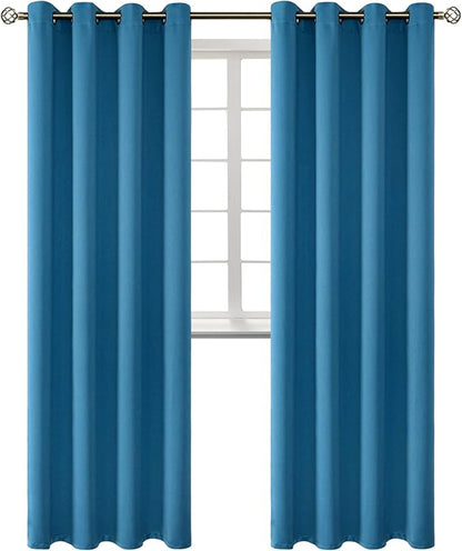 BGment Blackout Curtains - Grommet Thermal Insulated Room Darkening Bedroom and Living Room Curtains, Set of 2 Panels (52 x 95 Inch, Steel Blue)