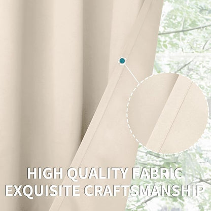 BGment Blackout Curtains - Grommet Thermal Insulated Room Darkening Bedroom and Living Room Curtains, Set of 2 Panels (70 x 63 Inch, Champagne)