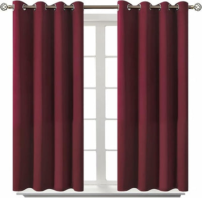 BGment Blackout Curtains for Bedroom - Grommet Thermal Insulated Room Darkening Curtains for Living Room, Set of 2 Panels (52 x 45 Inch, Burgundy)
