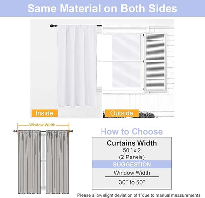 Simplebrand Pure White Light Filtering Curtains for Bedroom 102 Inches Long 2 Panels, Solid Thermal Insulated, Energy Saving Living Room Window Treatment Curtains Light Filtering, W50 x L102 Inch
