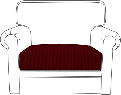 Easy-Going Stretch Cushion Cover Sofa Cushion Furniture Protector Sofa Seat Sofa slipcover Sofa Cover Soft Flexibility with Elastic Bottom (Chair Cushion,Wine)