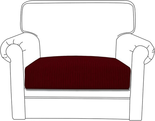Easy-Going Stretch Cushion Cover Sofa Cushion Furniture Protector Sofa Seat Sofa slipcover Sofa Cover Soft Flexibility with Elastic Bottom (Chair Cushion,Wine)