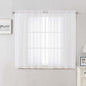 Lecloud White Sheer Curtains 48 Inch Length 2 Pcs, Light Filtering Voile Bathroom Curtains for Bedroom Basement Living Room, Farmhouse Window Treatments Rod Pockets Drapes, Each Panel 42" W x 48" L