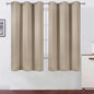LEMOMO Khaki Thermal Blackout Curtains/38 x 63 Inch/Set of 2 Panels Room Darkening Curtains for Bedroom