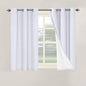 H.VERSAILTEX Primitive Linen Curtains 100% Blackout Curtain Drapes Burlap Curtains with White Thermal Insulated Liner, Grommet Top Drapes Living Room/Bedroom (2 Panels, 42 x 45 Inch, Bright White)