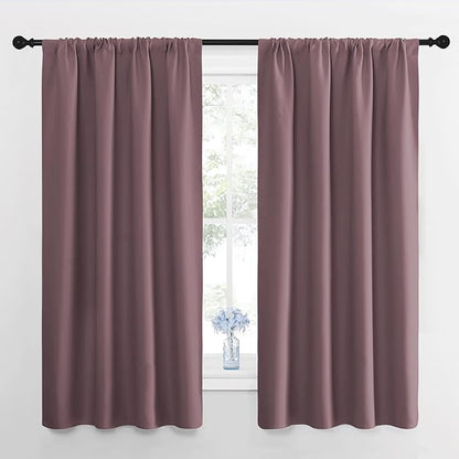 NICETOWN RV Blackout Curtains for Camper Windows, Dry Rose, 29" Wide by 50" Long, 2 PCs, Short Blackout Curtains & Drapes, Thermal Insulated Blackout Curtain Panels for Kids Room, Play Room