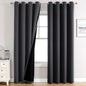 ChrisDowa 100% Blackout Curtains 102 inch Long for Bedroom with Black Liner, 2 Thick Layers Total Blackout Thermal Insulated Grommet Window Curtains 2 Panels Set (Dark Grey, 52 x 102 Inch)