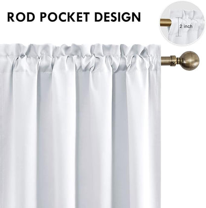 DWCN White Room Darkening Blackout Curtains - Thermal Insulated Privacy Energy Saving Window Curtain Drapes 52 x 54 inch Length, Set of 2 Bedroom Living Room Curtains