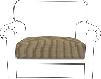 Easy-Going Stretch Chair Cushion Cover Sofa Cushion Furniture Protector Sofa Seat Sofa Slipcover Sofa Cover Soft Flexibility with Elastic Bottom(Chair Cushion, Tan)