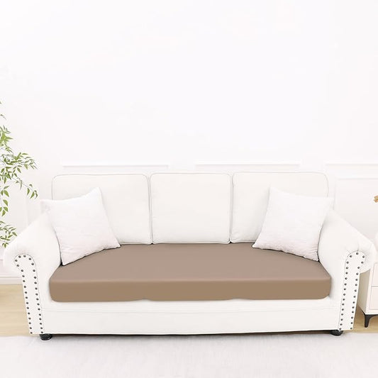 Smiry Printed Couch Cushion Covers, Stretch Soft Couch Covers for Sofa, Washable Non-Slip Sofa Slipcover Furniture Protector for Indoor and Outdoor (Large, Mocha)