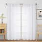 White Sheer Curtains for Window 72 inches Long 2 Panels Set, Soft Airy Modern Light Filtering Sheer Curtains for Living Room Bedroom, Dual Rod Pocket Solid Window Drapes, 2x42Wx72L inches