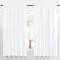 NICETOWN White Curtains, 50% Light Blocking Curtain Panels for Bedroom, Home Decoration Easy-Care Solid Rod Pocket Draperies/Drapes, Window Covering for Kitchen (2 Panels, 70 by 63, White)