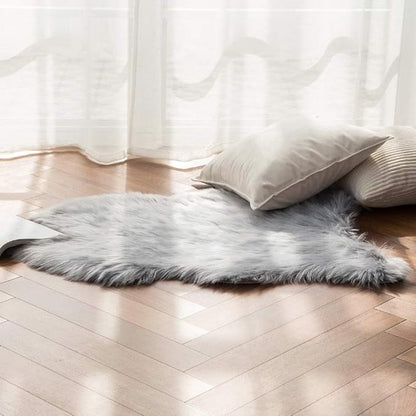 MIULEE Fluffy Rug Soft Shaggy Faux Fur Area Rug Luxury Plush Sheepskin Carpet for Bedroom Living Room Sofa Chair 2 x 3 Feet, Grey