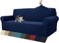ZNSAYOTX 1 Piece Jacquard Couch Covers for 3 Cushion Couch High Stretch Sofa Cover for Pets Dogs Anti Slip Extra Large Sofa Slipcovers Furniture Protector (XL Sofa, Navy Blue)