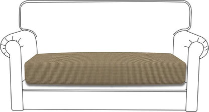 Easy-Going Stretch Loveseat Cushion Cover Sofa Cushion Furniture Protector Sofa Seat Sofa Slipcover Sofa Cover Soft Flexibility with Elastic Bottom(Loveseat Cushion, Tan)