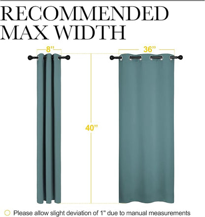 NICETOWN Modern Blackout Curtains Noise Reducing, Thermal Insulated and Privacy Room Darkening Drape Panels for Boy's Guest Room Door Small Short Window (Greyish Blue, 2 Panels, W42 x L40 -Inch)