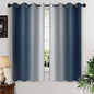 Yakamok Room Darkening Ombre Curtains 63 Inch Length, Navy Blue and Greyish White Thermal Insulated Gradient Color Curtains,Light Blocking Grommet Window Drapes for Bedroom,52 Inch Width,2 Panels