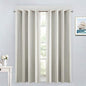 Yakamok Blackout Curtains Room Darkening Thermal Insulated Grommet top Window Curtains for Living Room, 52 x 54 Inch, Light Beige, 2 Panels