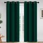Yakamok Dark Green Blackout Curtains for Bedroom, Light Blocking Window Treatment Drapes Solid Grommet Top Curtains for Living Room,42W x 84L,2 Panels