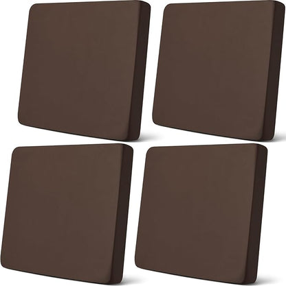Newwiee Set of 4 Stretch Patio Cushion Covers Sofa Couch Seat Chair Slipcovers Cushion Cover Replacement Furniture Protector for Pets Washable(Dark Coffee,Seat Cover,Solid)