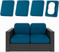hyha 4Pcs Patio Cushion Covers, Stretch Outdoor Couch Cushion Covers, Washable Outdoor Chair/Sofa Slipcovers for Patio Furniture Cushions Protector with Elastic Bottom(Peacock Blue,Cover Only)