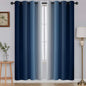 SimpleHome Ombre Room Darkening Curtains for Living Room, Light Blocking Gradient Blue to Greyish White Thermal Insulated Grommet Window Curtains/Drapes for Bedroom, 2 Panels, 52x72 inches Length