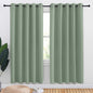 NICETOWN Greyish Green Blackout Draperies Curtains for Kids Room, Window Treatment Thermal Insulated Solid Grommet Blackout Drape Panels for Bedroom (Set of 2, 70 by 72 inches)