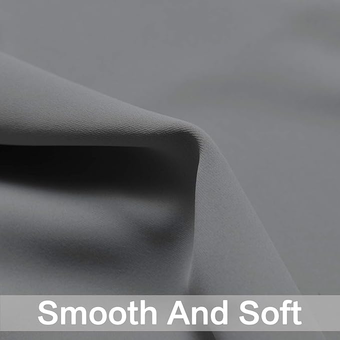Yakamok Grey Blackout Curtains Room Darkening Thermal Insulated Grommet top Window Curtains Short Drapes for Living Room, 38 x 36 inch, Gray, 2 Panels