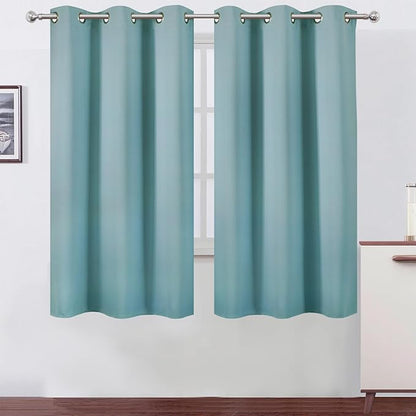 LEMOMO Stone Blue Thermal Blackout Curtains/38 x 63 Inch/Set of 2 Panels Room Darkening Curtains for Bedroom