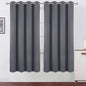 LEMOMO Blackout Curtains 66 x 72 Inch Long Grey Curtains Set of 2 Panels Room Darkening Curtains for Bedroom and Living Room