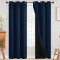 SimpleHome 100% Blackout Curtains for Bedroom,Thermal Insulated Grommet Window Drapes Room Darkening Navy Blue Curtains for Living Room with Black Back,42 x 84 Inch,2 Panels