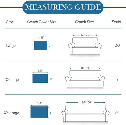 HANDONTIME Loveseat Cover Navy Blue Couch Covers Easy Fitted Sofa Covers for 3 Cushion Couch Universal Sofa Cover Durable Furniture Protector with Lace Sofa Throw Cover for Kids Dogs Pets, 71" X118"