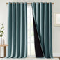 NICETOWN Aqua 100% Blackout Curtains for Windows, Super Heavy-Duty Black Lined Total Darkness Drapes for Bedroom, Privacy Assured Window Treatment for Patio (Pack of 2, 70 inches W x 108 inches L)