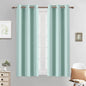 Yakamok Blackout Curtains Room Darkening Thermal Insulated with Grommet Window Curtain for Living Room, 38 x 54 inch, Aqua, 2 Panels