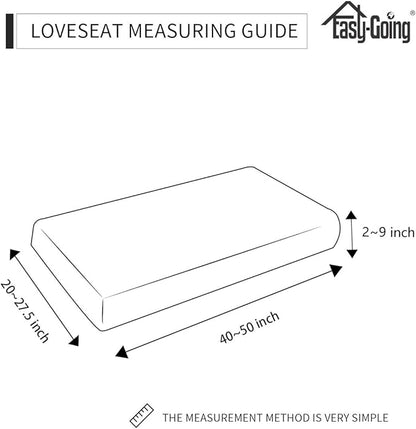 Easy-Going Stretch Loveseat Cushion Cover Sofa Cushion Furniture Protector Sofa Seat Sofa Slipcover Sofa Cover Soft Flexibility with Elastic Bottom(Loveseat Cushion, Snow White)