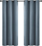Yakamok 72 Inch Length Blackout Curtains for Bedroom, Room Darkening Thermal Insulated Solid Grommet Panels for Living Room(42Wx72L, Stone Blue, 2 Panels)