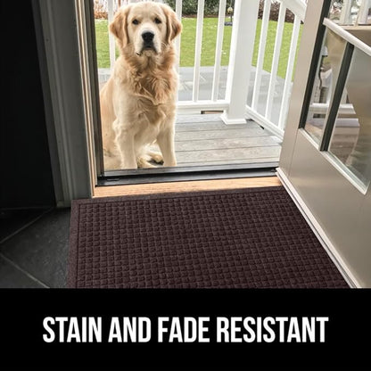 GORILLA GRIP® Ultra Absorbent Front Door Mat Outside Entrance, Traps Dirt and Moisture, HydroABSORB Indoor Outdoor Doormat Holds Up to 1.7 Cups Water, Stain and Fade Resistant Welcome Mat 29x17 Coffee