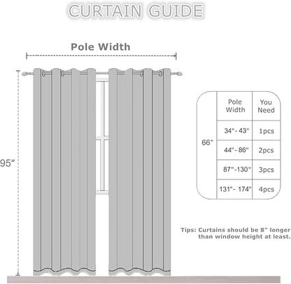 LEMOMO Blackout Curtains 66 x 95 inch/Light Beige Curtains Set of 2 Panels/Thermal Insulated Room Darkening Bedroom Curtains