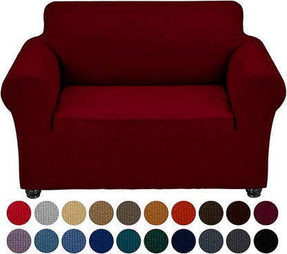 Joccun Christmas Stretch Chair Couch Cover,1-Piece Sofa Slipcover Spandex Jacquard Fabric Sofa Covers with Elastic Bottom,Washable Furniture Protector for Dogs,Cats,Kids(Armchair,Red Dahlia)