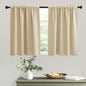 RYB HOME Short Biscotti Beige Curtains for Small Bedroom Window, Insulating UV Blocking Drapes for Kitchen Cafe Basement Garage, Privacy Tiers for Bathroom Window, Width 42 by Length 36, Set of 2