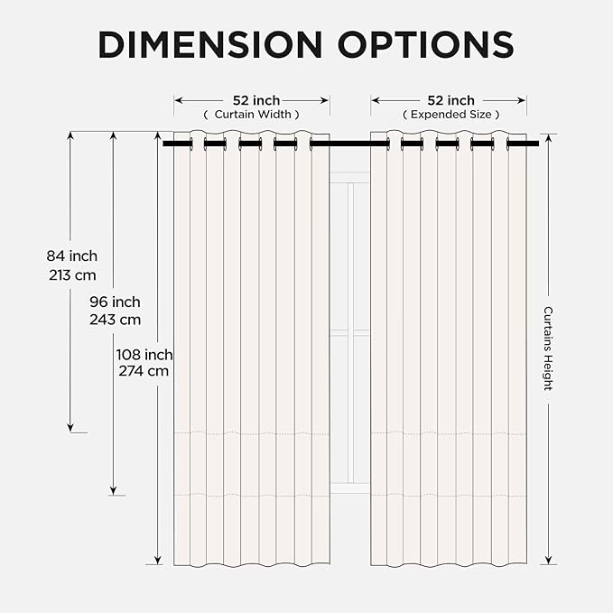 Joydeco Christmas Blackout Curtains for Living Room, Black Curtains 90 Inch Long 2 Panels Set, Room Darkening Grommet Drapes for Bedroom Window (Black, W52 x L90 Inch)